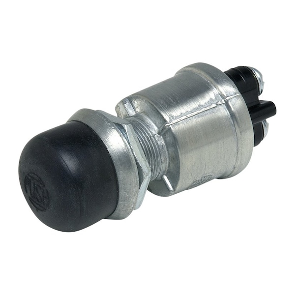 Momentary Push-Button Switch With Black Cap, Spst